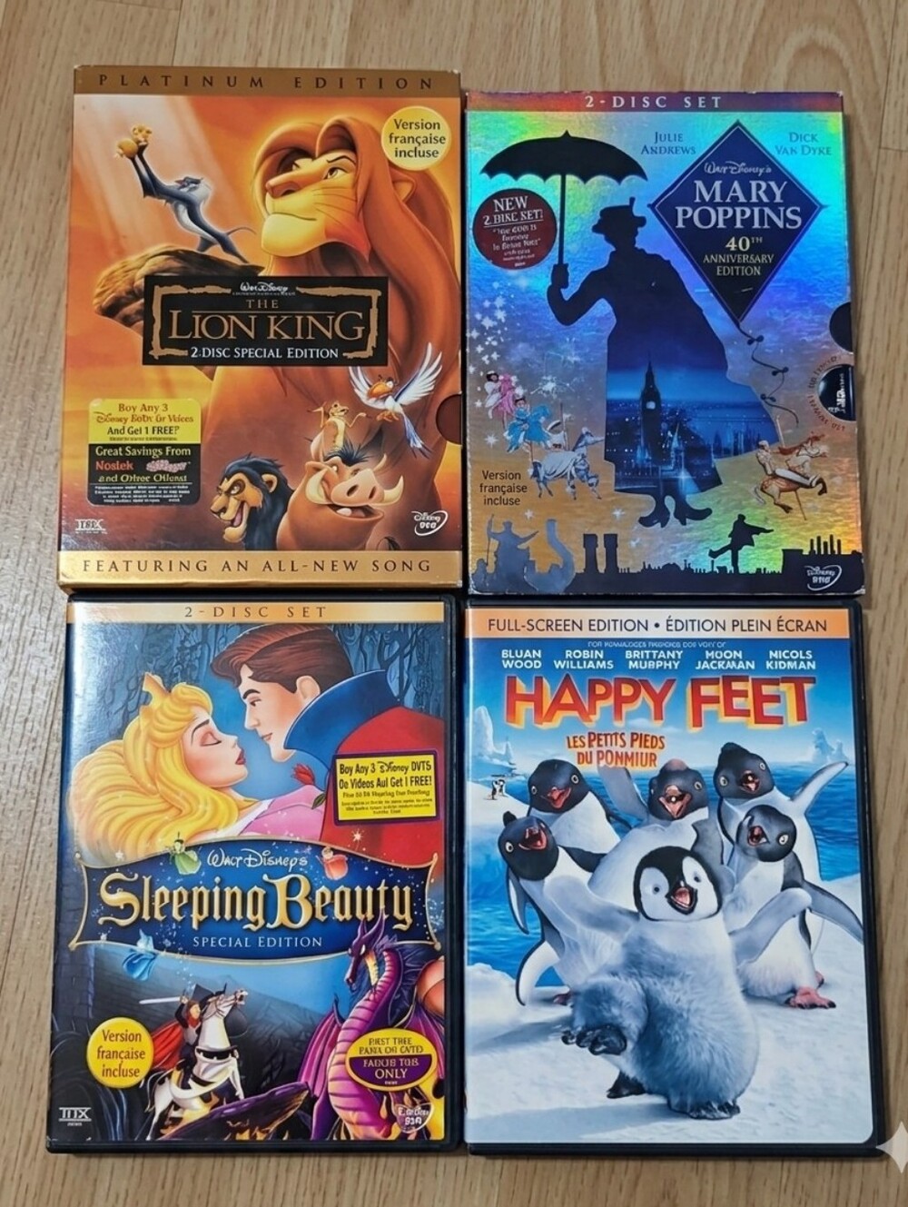 Family DVD Bundle | The Lion King, Mary Poppins, Sleeping Beauty & Happy Feet.